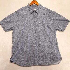 California Mens Short Sleeve Button Shirt Sz.XL/Blue/Floral Print/Cotton